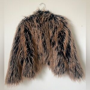 Free People faux fur jacket - M